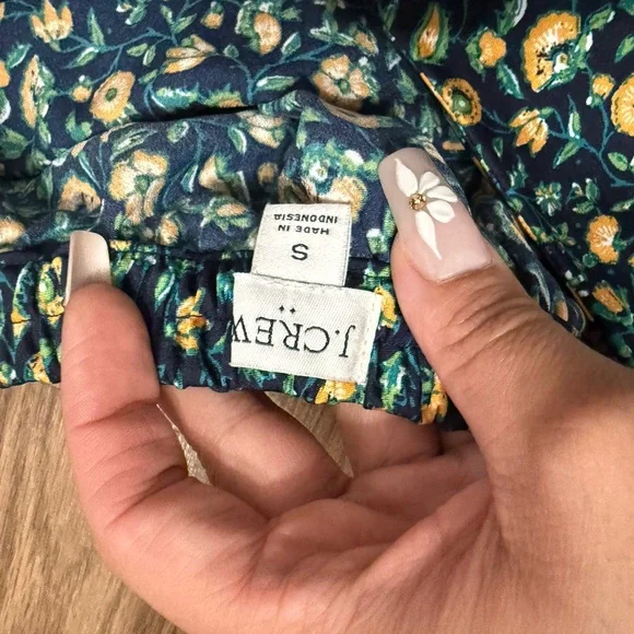 J. Crew Teal Floral Pencil Skirt with Yellow Accents - Picture 3 of 3